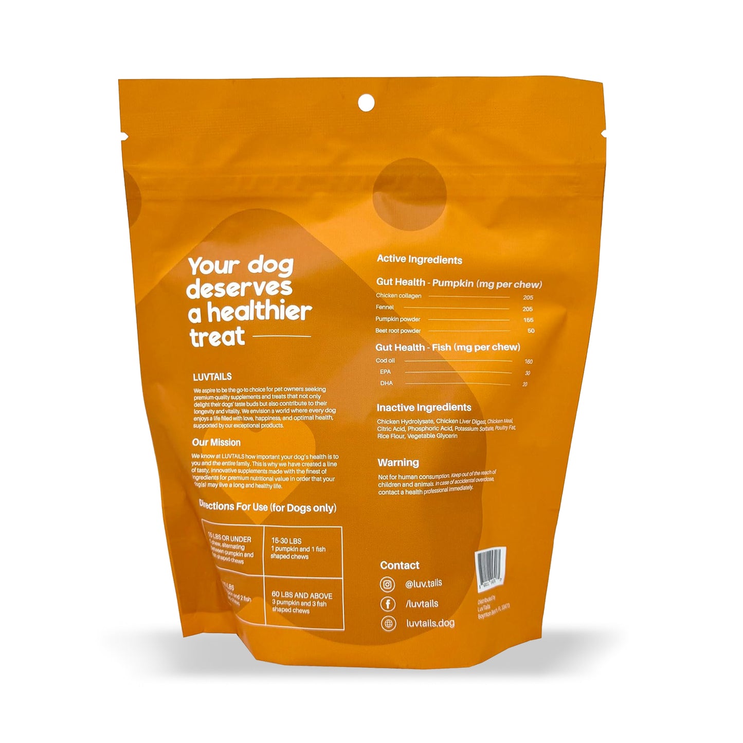 LuvTails Gut Booster Dog Treats - Cod and Pumpkin