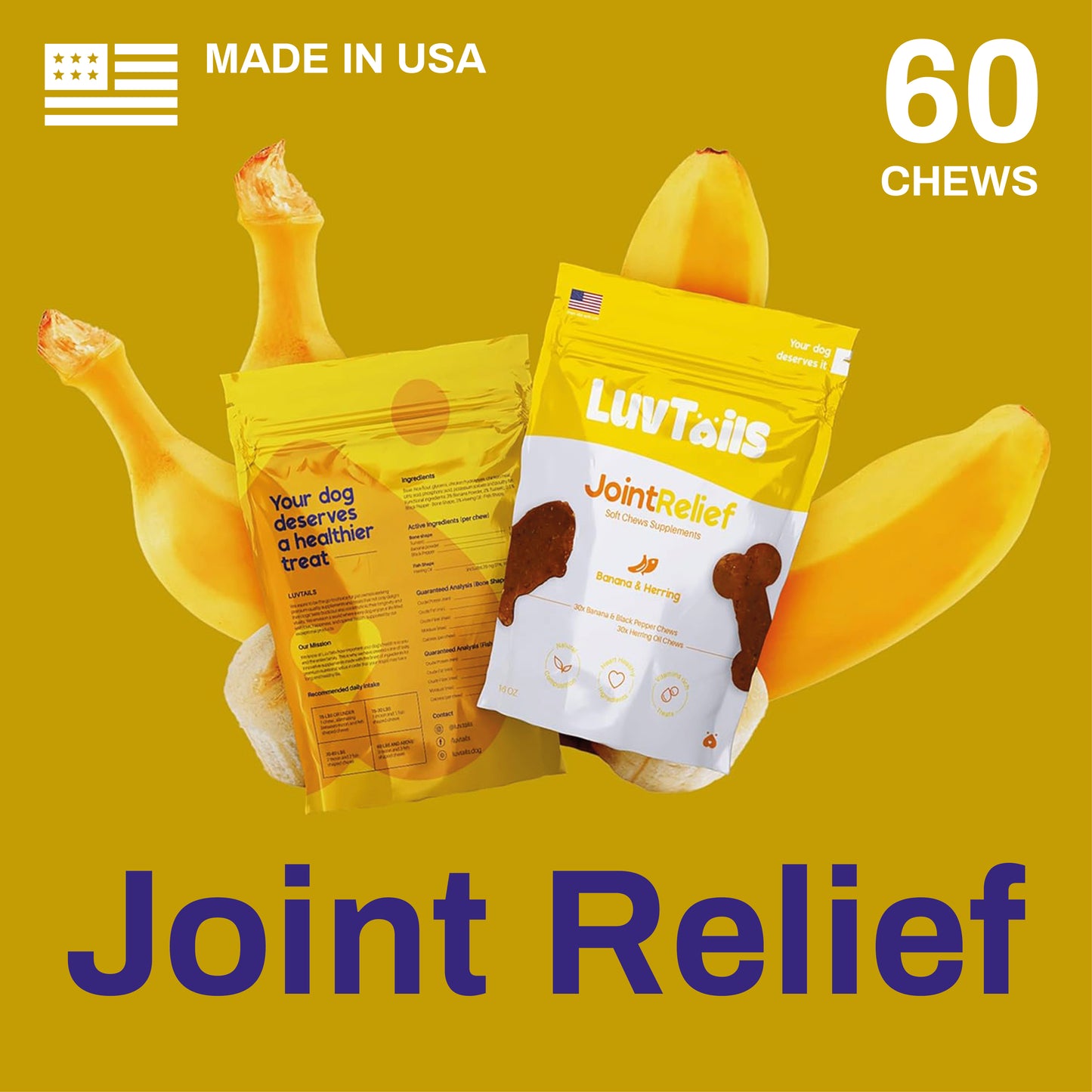 Joint Relief Dog Treats - Banana and Herring